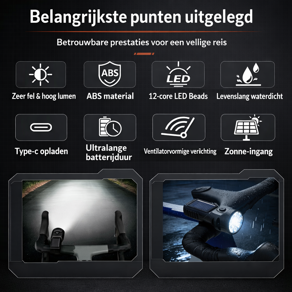 Fiets voorlicht (heel sterk) BINNENKORT BESCHIKBAAR